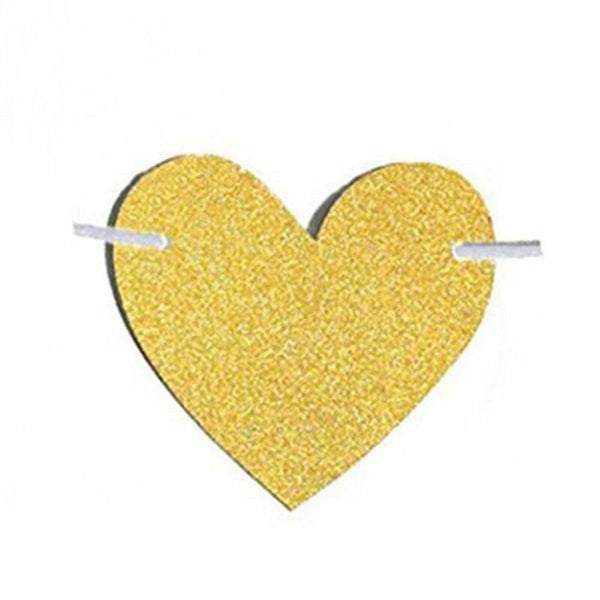 Oh Baby Banner Paper Gold Glitter Heart Bunting Boy Baby Shower Party Decoration