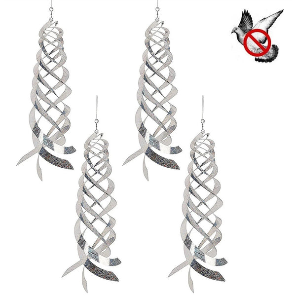 3/6PCS Rotating Reflective Rod Bird Repeller Bird Spiral Reflectors Scare Tools