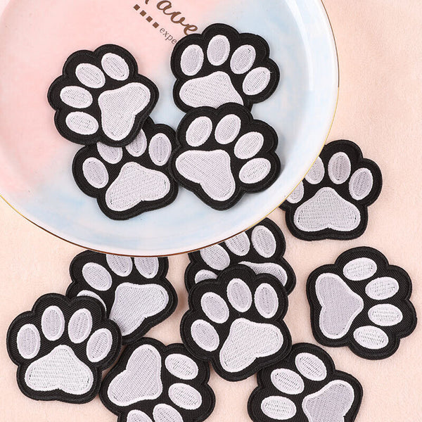 UP 10PCS Iron on Patches Paw Print Cat Dog Paw Print DIY Embroidery Patches AU