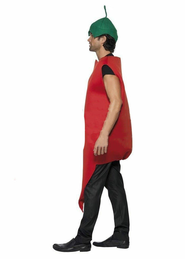 Adult Unisex Chilli Pepper Costume Smiffys Red Hot Vindaloo Mexican Fancy Dress - Lets Party