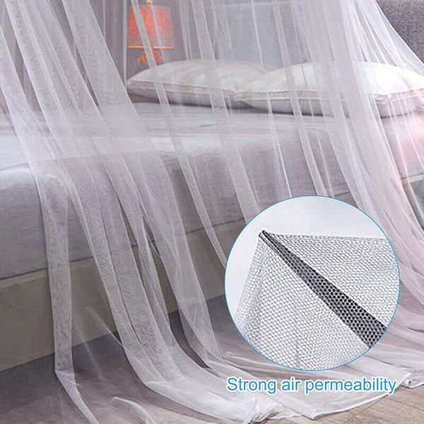 Large White Mosquito Net Canopy Double Queen King Bed Fly Insect Protect No Door