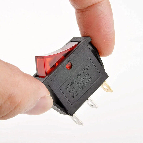 2x Ultra Mini ROCKER TOGGLE SWITCH ON-OFF - Red LED Full Illuminated AU