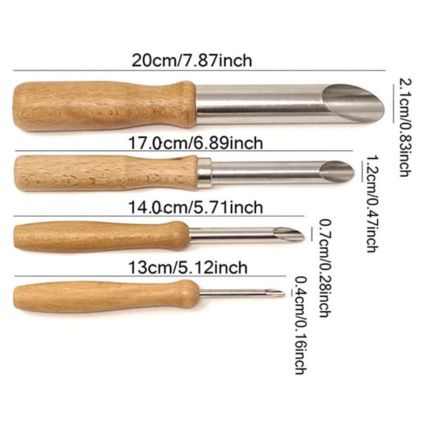 4PCS Ceramic Pottery Clay Punch Hole Cutter Sculpting Modeling Carving Tools NEW