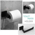Matt Black Toilet Paper Roll Holder Hand Rack Hook Stainless Steel WALL MOUNTED