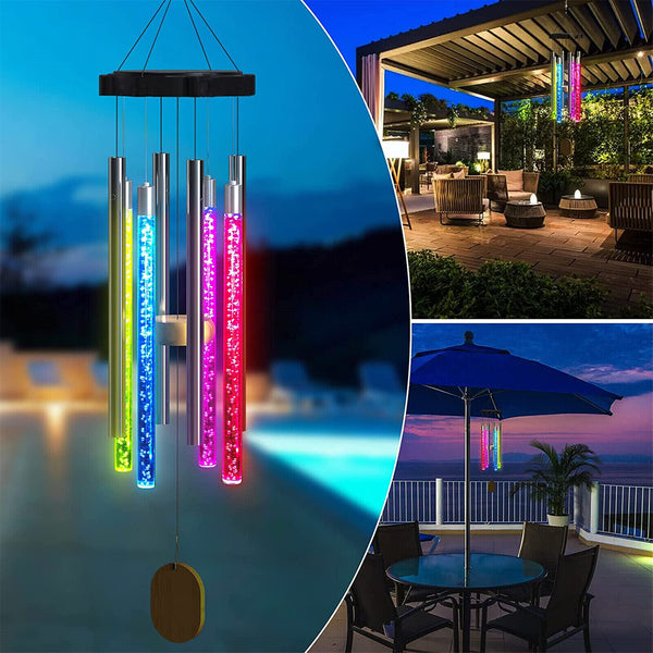 Solar Wind Chimes Lights Outdoor Memorial Wind Chimes with Color Changing RGB AU