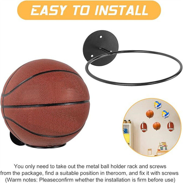 2 Pack Wall Mount Ball Display Ball Storage Ball Rack Ball Holder for Basketball