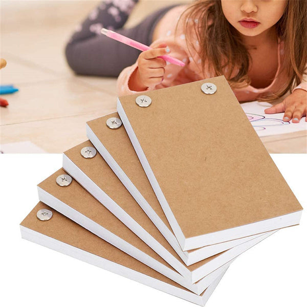 4Set Blank Flip Book Kit With 120 Sheets Animation Paper Flipbook Binding Screws