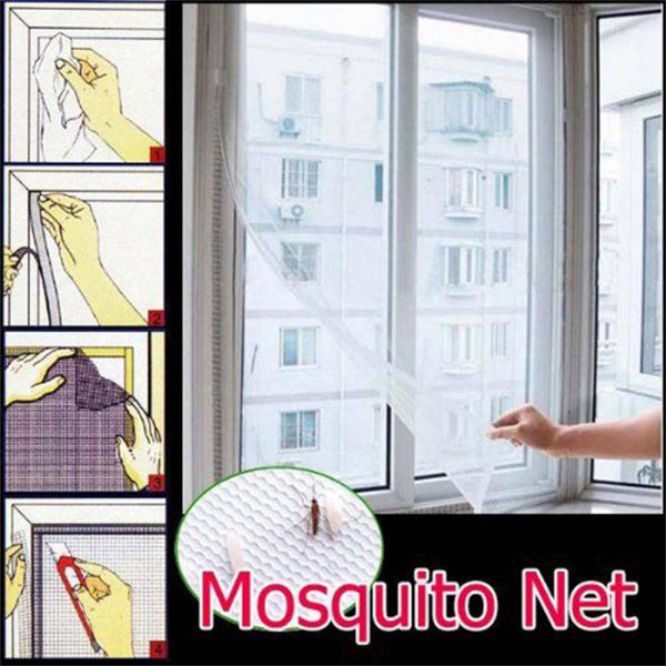 2 sets Insect Window Netting Screen Cover Fly Mosquito Mesh Kit Curtain Wasp AU