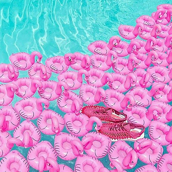 Mini Inflatable Floating Flamingo Cup Drink Can Holder Swimming Bath Pool Party - Lets Party