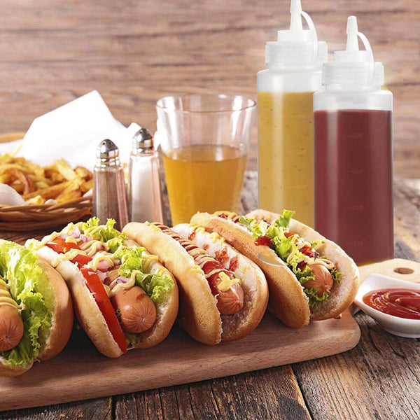 2-20X 1000ML Sauce Bottle Squeeze Bottle Plastic Condiment Dispenser Ketchup Oil