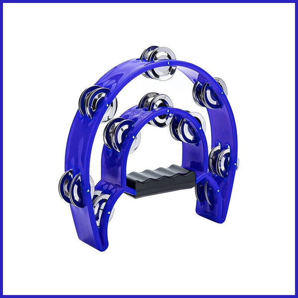 Double Half Moon Tambourine Musical Percussion Instrument Bell Beat Drum ABS AU