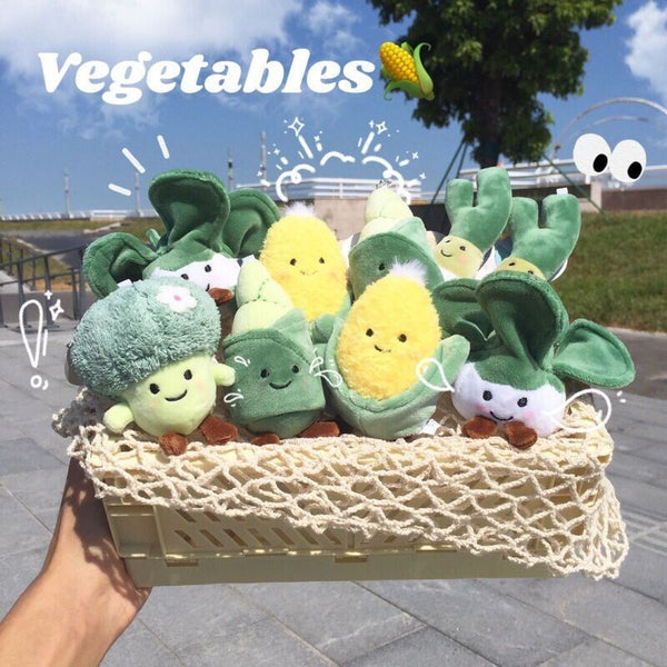 Vegetable Keychain Plush Realistic Food Simulation Soft Stuffed Kids Toy Keyring