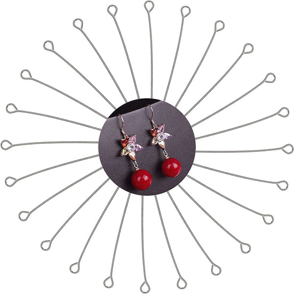 200pcs Eye Pins Silver Plated Alloy 50mm long 0.7mm dia Jewellery Making Earring
