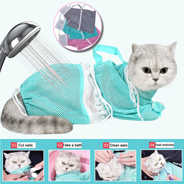Cat Supplies Washing Bags for Pet Bathing Nail Trimm Mesh Cat Grooming Bath Bag