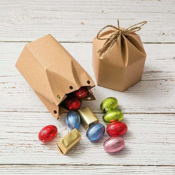 Up 50X Xma Candy Gift Box Bag Pillow Favor Kraft Paper Gift Favour Wedding Party