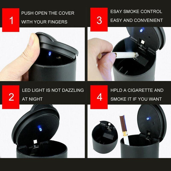 2PCS Portable Auto Car Ashtray Truck Cigarette Smoke Ashtray Ash Cylinder Holder