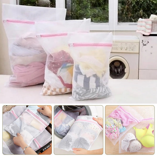 UP TO 8x Large Aid Laundry Wash Bag Washing Aid Zipper Mesh Clothes Bra Delicate