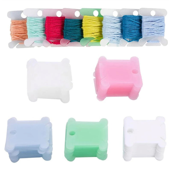 240pcs Cross Stitch Thread Winder Plastic Bobbins Embroidery Floss Craft Storage