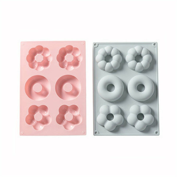 2pcs Silicone Mould Chocolate Donut Cake Muffin Baking Pan Cupcake Cake Tray AU