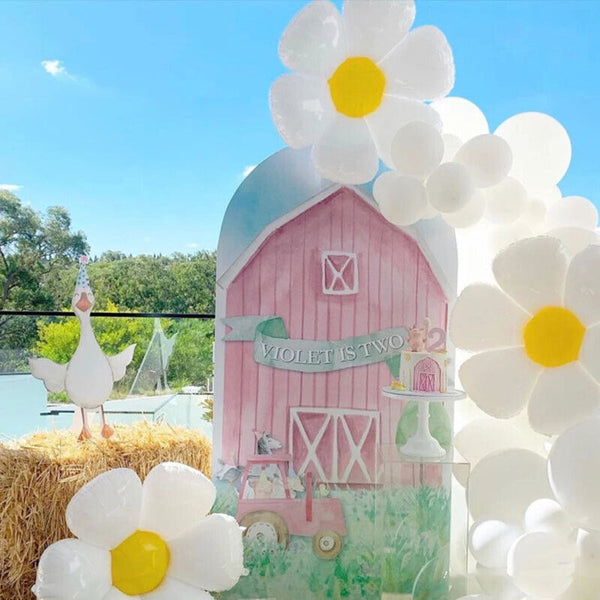 3/6/9x White Daisy Flower Balloons Birthday Wedding Party Garland Decor Balloons