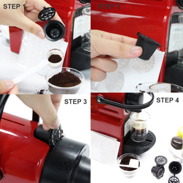 5pcs Refillable Reusable Coffee Filter Capsule Pods For Nespresso Maker Machine