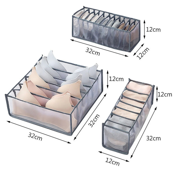 3pcs Drawer Divider Closet Underwear Socks Bra Organizer Container Storage Box - Lets Party