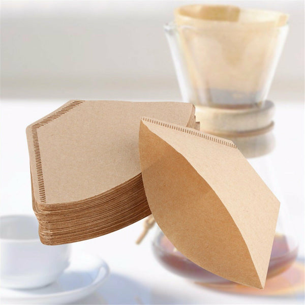 100Pcs Coffee Filter Paper Natural Unbleached Original Wooden Drip Paper AU