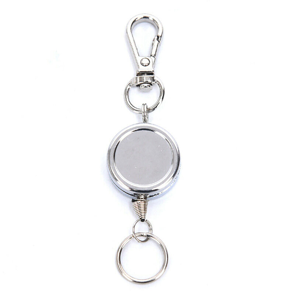 Retractable Stainless Steel Keyring Pull Ring Key Chain Recoil Heavy D