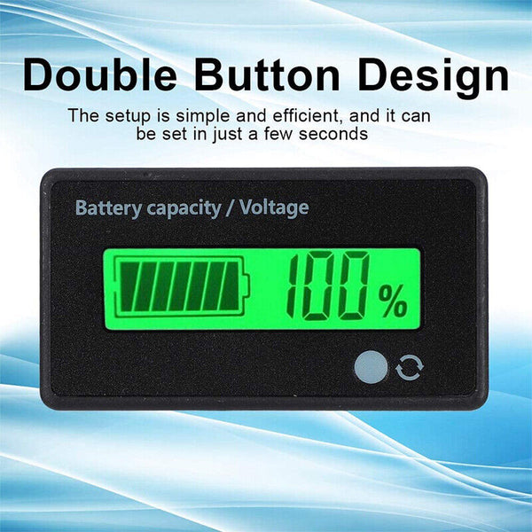 LCD 12V-48V Battery Capacity Indicator Voltage Voltmeter Monitor Meter Caravan