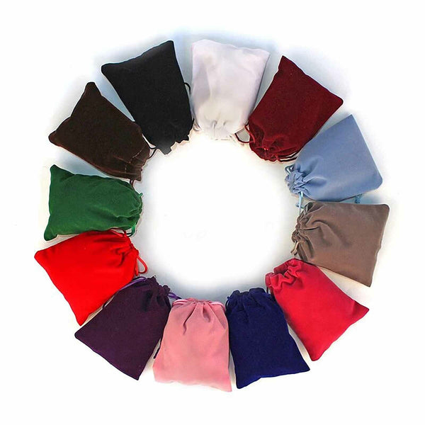 UP 100X Velvet Pouch Drawstring Bags Wedding Favour Gift Party Jewellery Packing