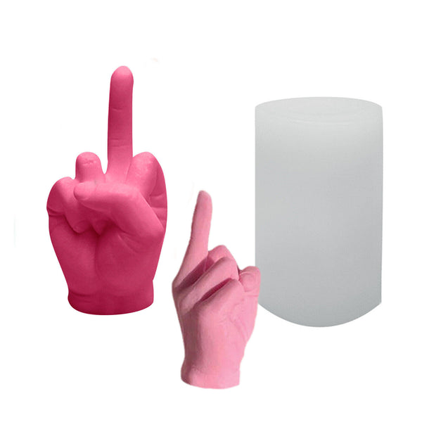 2X 3D Gesture Candle Mold DIY Aromatherapy Candle Making Plaster Silicone Moulds