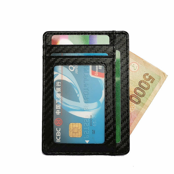 3/5X Credit Card Holder Leather Men's Money Cash Wallet Clip RFID Blocking Purse