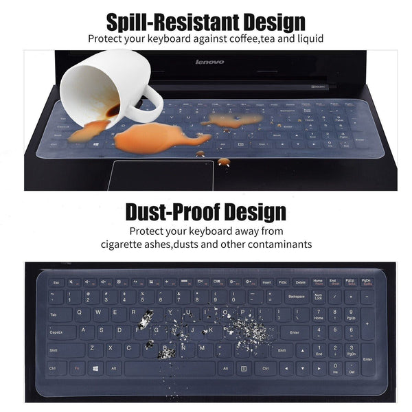 3x Universal Waterproof Transparent Silicone Laptop Keyboard Cover Dust Proof Cl