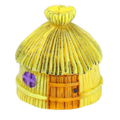 Resin Thatched Cottage Statue - Miniature House Decor Small Cottage Figurine AU