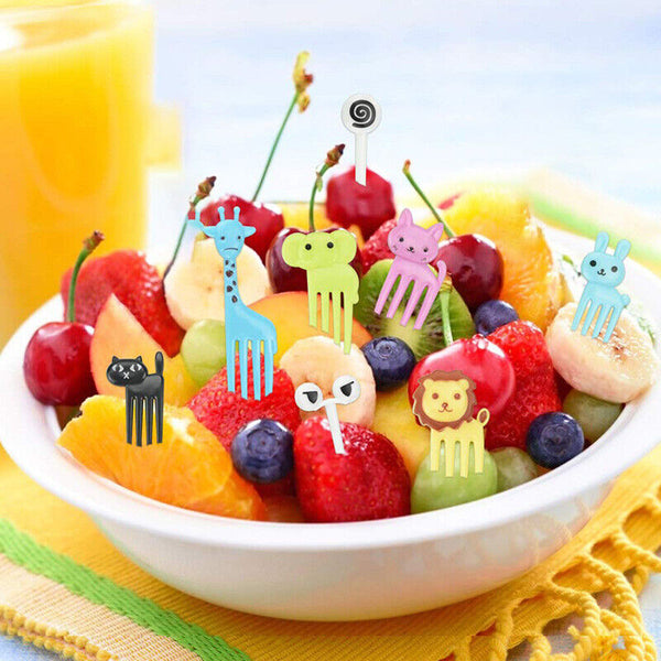 56Pc Mini Kids Animal Food Fruit Picks Forks Lunch Box Accessory Decor Tool - Lets Party