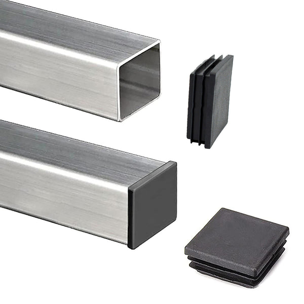 25/40/50mm Black Blanking End Plastic Cap Square Tube Insert Pipe Box Chair Plug