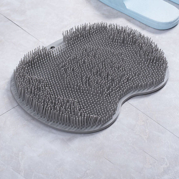 Grey Exfoliating Foot Back Scrubber Silicone Massager Pad Bath Shower Cleaning Mat - Lets Party