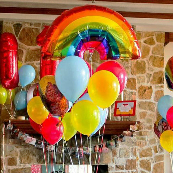 58 x 92cm Large Rainbow Foil Balloon Helium Balloons Party Birthday Decoration - Lets Party