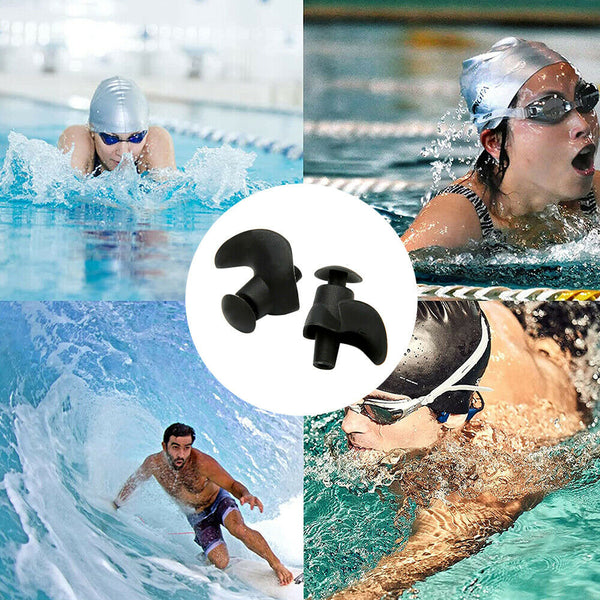 2x Waterproof Swimming Diving Ear Plugs Kids Adults Silicone Sports Reusable - Lets Party