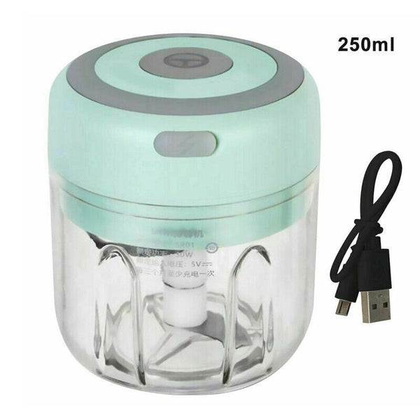 250ML Green Electric Garlic Food Chopper Vegetable Chopper Grinder Blender Crusher - Lets Party