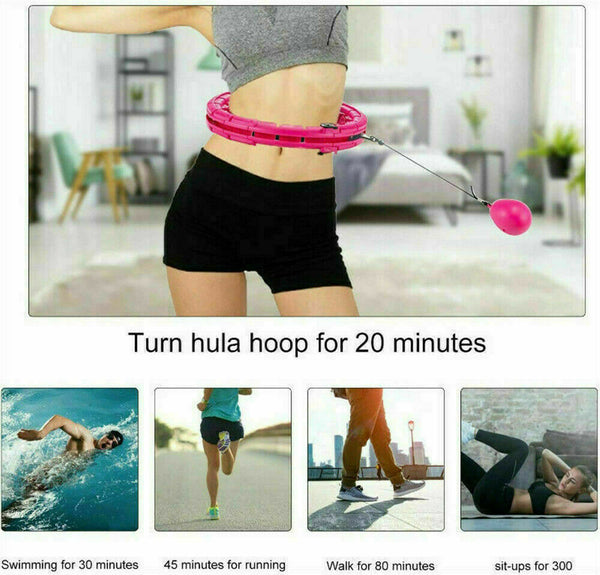 24 Knots Pink Smart Hula Hoop Fitness Detachable Hoops Weight AU Stock Hoola Hoops - Lets Party