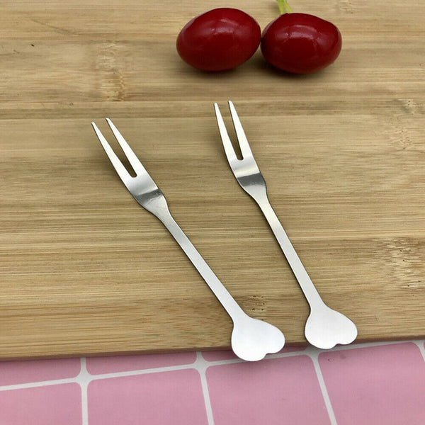 10PCS Appetizer Dessert Forks Stainless Steel Mini Salad Fruit Cake Cocktail - Lets Party