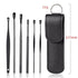 6Pcs Black Black Ear Wax Remover Cleaner Spiral Safe Soft Tip Wax Curette Removal Tool - Lets Party