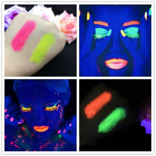 UV Neon Lipstick Fluorescent Glow Make Up Face Party Bright Fancy Dress Makeup - Lets Party