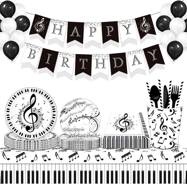 Music Notes Piano Table Cover Party Supplies Tablecloth Birthday Decoration