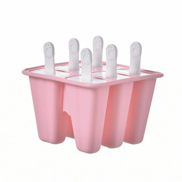 Silicone Ice Cream Mould Block 6 Cavity Frozen Molds Icy Pole Jelly Ice Lolly AU