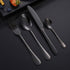 16PCS Stainless Cutlery Set Steel Spoon Fork Knife Tablespoons Teaspoons Black