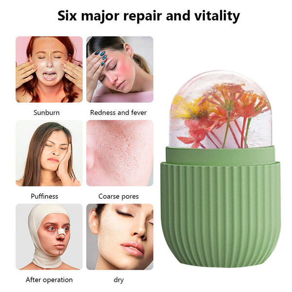 Hot Ice Facial Cube Massager Ice Roller to Depuff Shrink Pores Sculpt Face Care