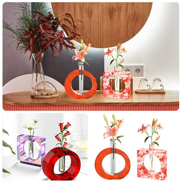 Test Tube Vase Home Decor Silicone Flower Pot Handmade Pot Resin Mold DIY Moulds