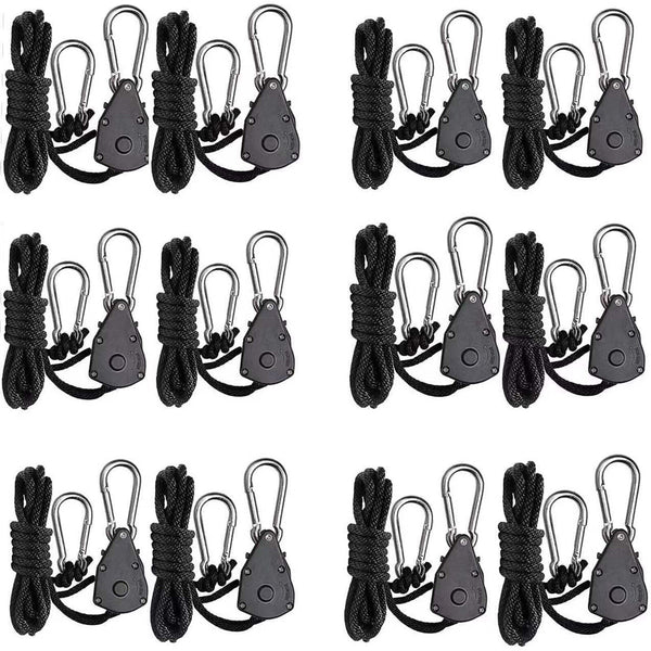 2-8PCS Adjustable Grow Light Hangers Rope Clip Hanger Ratchet For Growing Tent